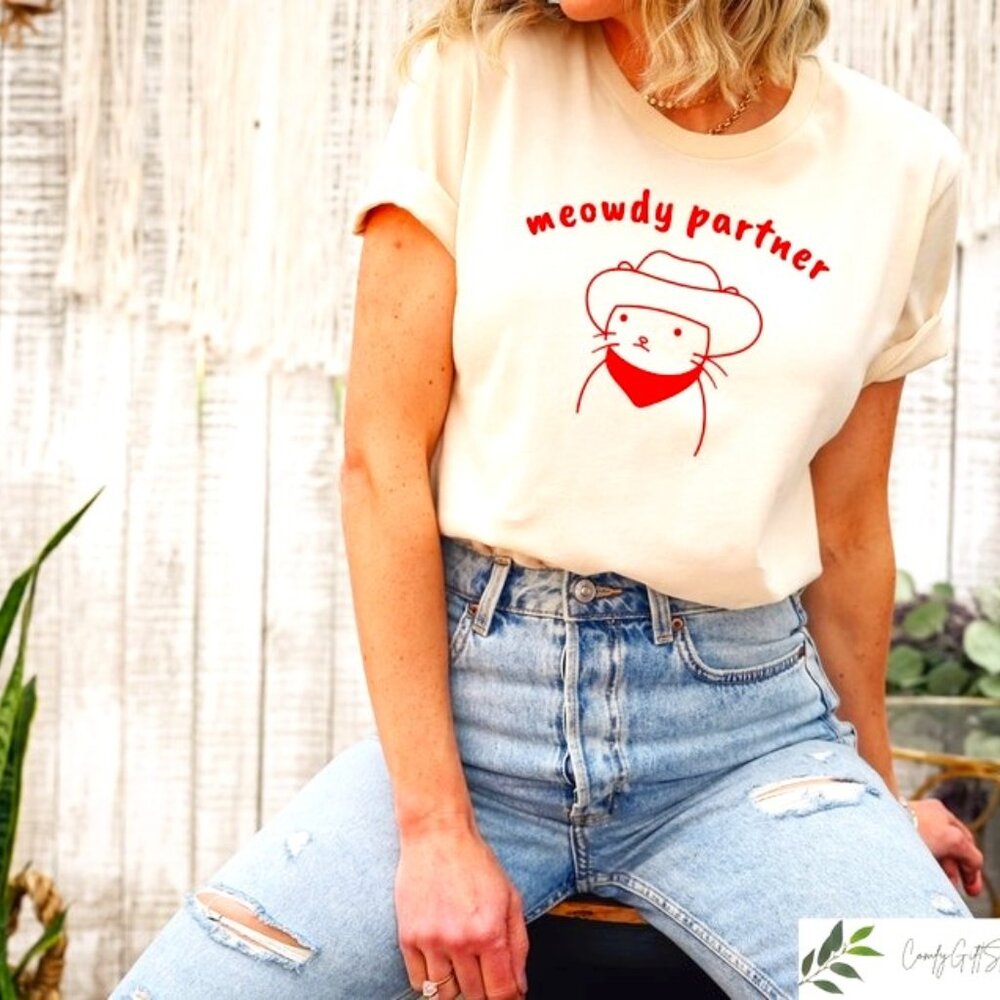 Meowdy Partner T-Shirt, Cat Lover Gift, Funny Meme Shirt